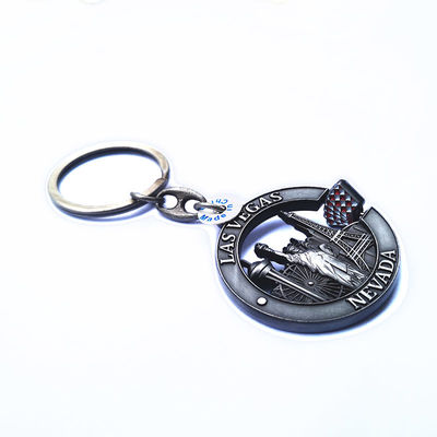 Buy Antique Silver Metal Key Chains Souvenir Zinc Alloy Key Chain With Keyring Attachment online manufacture