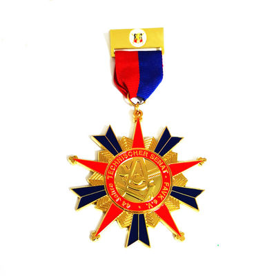 Buy Big 75mm Zinc Alloy Carnival Medal Badge Soft Enamel Colors With Felt On The Back online manufacture