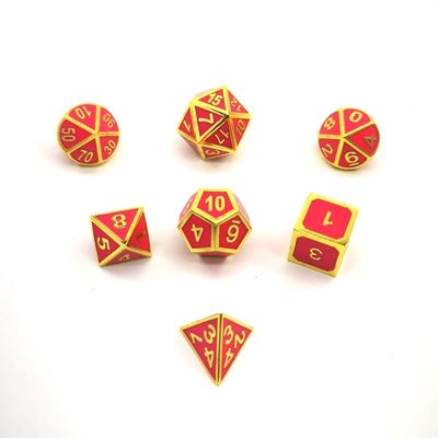 주문 닦은 완성 스톡 금속 다이스 세트 DnD 금 접착 online manufacture