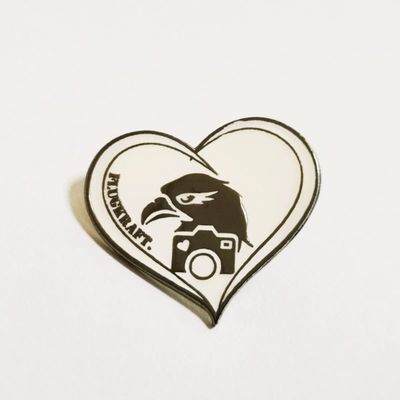 Heart Shape Semi Cloisonne Lapel Pins Cancer Care Organization Gun Metal Finish