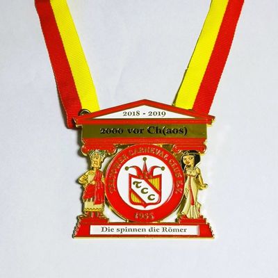ドイツ風 カーニバルメダル 白いフェルトのバックのクラブのためのダイキャスト