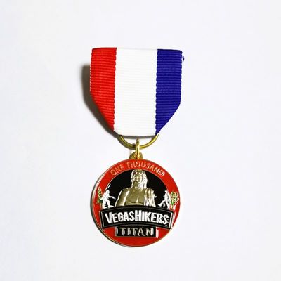 Iron Awards Souvenir Badges And Medals Gold Finish With Short Ribbon And Rubber Clutch