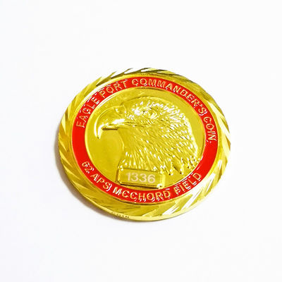 4mm Thick Brass Round Metal Coins With Stamped 3D Design Soft Enamel Colors