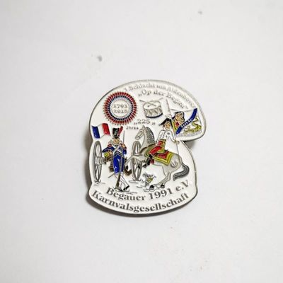 German Carnival Custom Soft Enamel Pins With Antique Silver Finish And Metal Clutch