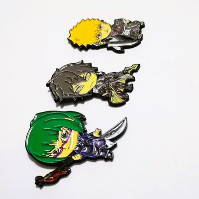 Comic Character Custom Soft Enamel Lapel Pins Stamped With Dyed Black Finish