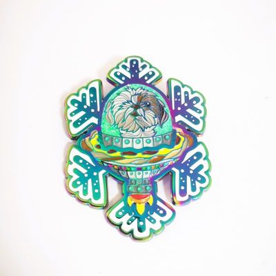 Zinc Alloy Die Cast Custom Soft Enamel Pins With Rainbow Finish Snowflake Lapel Pins