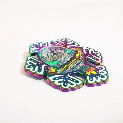 2.5 Inch Snowflake Custom Soft Enamel Pins Die Casted Rainbow Plated Lapel Pins