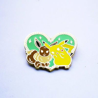 1.5 Inch Heart Custom Metal Cloisonne Pins With Bronze Finish And Laser Backing