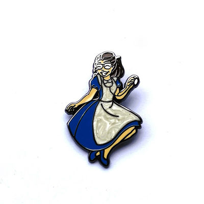 Pearl Color Metal Hard Enamel Lapel Pins Disney Cinderella Theme With Double Posts