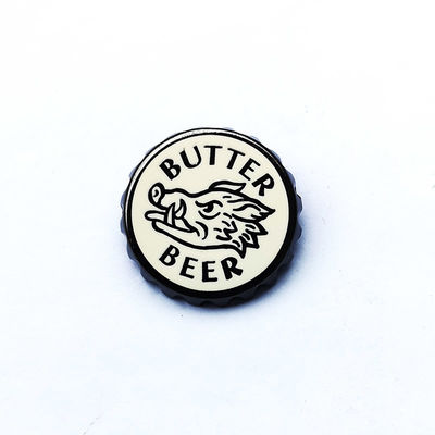 Custom Metal Zinc Alloy Lapel Pins With Black Nickel Plating Die Casted Bottle Cap