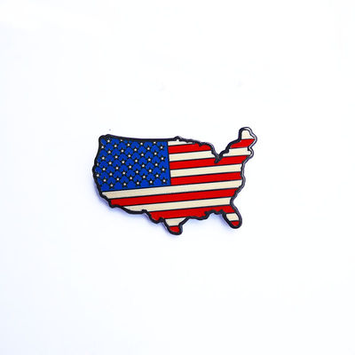 USA Map Custom Hard Enamel Pins With Black Nickel Finish And Patriotism Theme