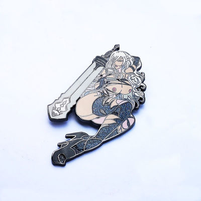 3 นิ้ว Anime Custom Hard Enamel Lapel Pins สังกะสีซิงก์ที่มีข้อความที่ลอก