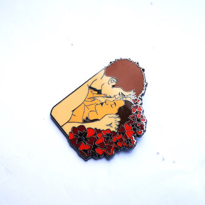 Double Post Black Nickel Custom Hard Enamel Pins Zinc Alloy 50mm With Embossed Logo