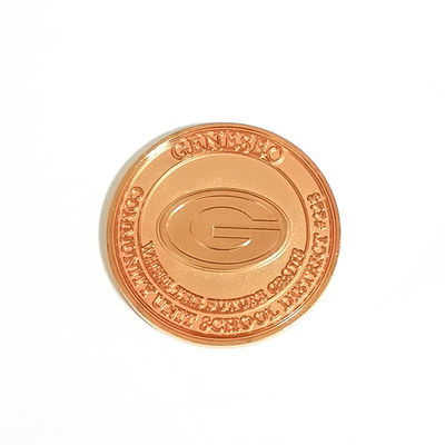 Custom Round Metal Commemorative Coins Polished Copper Zinc Alloy Die Casted