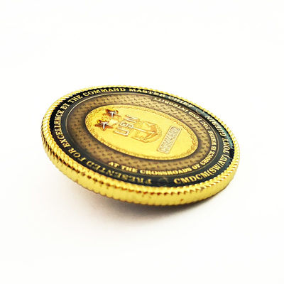 USN Command Round Metal Coins With Translucent Enamel Colors 3D And Epoxy