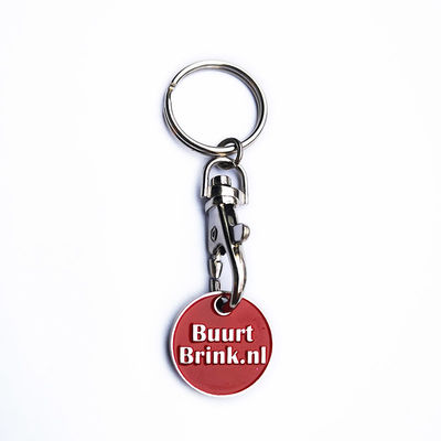 Iron Stamped Metal Trolley Coin Keychain With Soft Enamel Color And Lobster Clasp