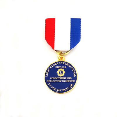 Round Iron Awards Badges And Medals Gold Finish 2mm Thick With Safety Pin Attachment