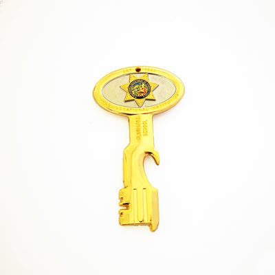 Zinc Alloy Diecasting 3D Key Shape Bottle Opener With Gold And Nickel Finish