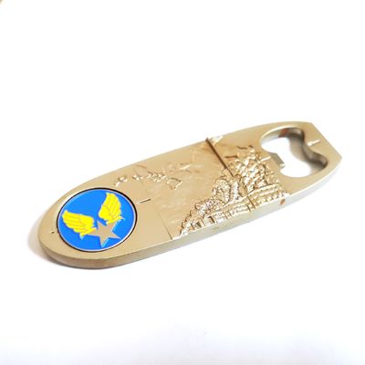 Matte Nickel Zinc Alloy Air Force Bottle Opener With 3D Design Diecast Process