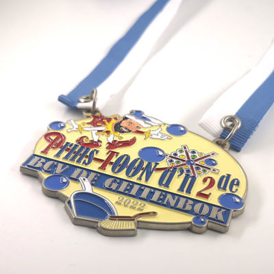 Custom Soft Enamel Carnival Prince Medal Nickel Plating With Ribbon Attachment