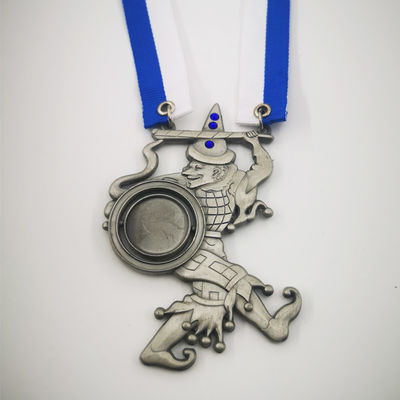 Commemorative Antique Silver Medal 3D Carnival Session Medal With Rotation Design