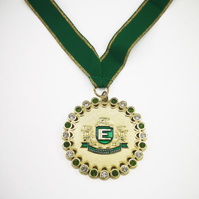 3D Carnival Celebration Medal Zinc Alloy With Sandblasted Back And Golden Border Ribbon