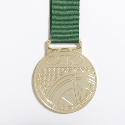 Customized Stamping Brass Medal With Lanyard Silver Plated Time Trial Association