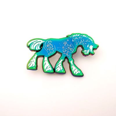Zinc Alloy Diecasting Soft Enamel Rainbow Finish Pony Design Custom Lapel Pin