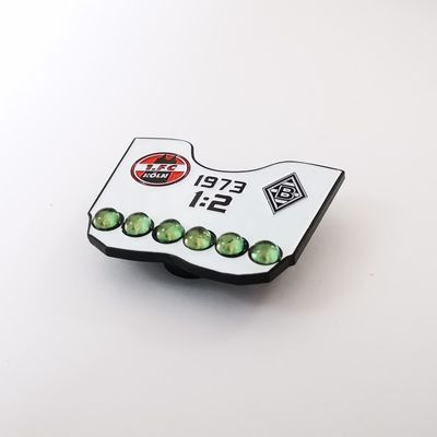 Custom Black Dye Finish Football Game Collectible Lapel Pin With Gemstones