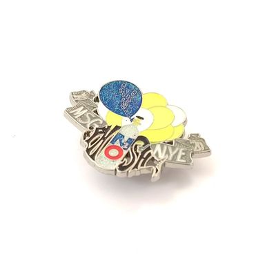 NYE Run Diecast Custom Soft Enamel Glitter Lapel Pin With Sequential Number Back