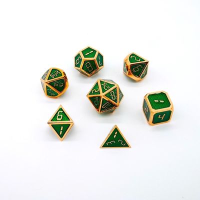 7pcs In Set Zinc Alloy Metal Dice High Durability With Digital Clock Numbers