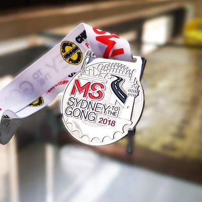 Sydney to The Gong Design Soft Enamel Metal Running Medal with Sponsor Name